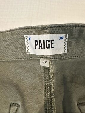PAIGE Women’s Sage Green Anessa Wide Leg Flared Jeans - Size 27